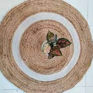 Manteles Individuales Redondos Modernos, Trenzados, Hechos a Máquina, Personalizables, de Yute y Algodón, Ecológicos, Antideslizantes, para Uso Doméstico - Product Image 1