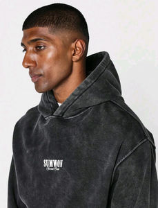 เสื้อฮู้ด YNW Melly สำหรับผู้ชายและผู้หญิง พิมพ์ลายอเมริกัน SUMWON แบบสวมหัว ลุคซักฟอก พร้อมลายกราฟิกด้านหน้า เหมาะสำหรับนักศึกษา - Product Image 2