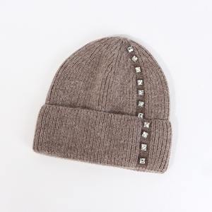 Venta al por mayor grueso acanalado bordado Beanie Custom Knitting Caps Logo Hats Cuffed Acrylic Beanie - Product Image 3