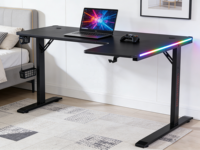 Nouvelle conception, petite table d'ordinateur de 120 cm, table de jeu, bureau d'étude, ordinateur portable, bureau RGB, bureau de jeu pour chambre à coucher