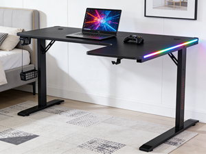 Nouvelle conception, petite table d'ordinateur de 120 cm, table de jeu, <span class=keywords><strong>bureau</strong></span> d'étude, ordinateur portable, <span class=keywords><strong>bureau</strong></span> <span class=keywords><strong>RGB</strong></span>, <span class=keywords><strong>bureau</strong></span> de jeu pour chambre à coucher - Product Image 4
