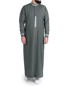 Vêtements décontractés de bonne qualité Nouvelle robe modeste Robe unie de couleur unie Robe musulmane Vêtements islamiques unis Thobes - Product Image 6