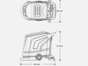 Máquina Profesional para Fregar Pisos Comerciales, Eléctrica, a Batería, de 20 Galones, con Limpieza con Vapor y Cepillo Manual - Product Image 2