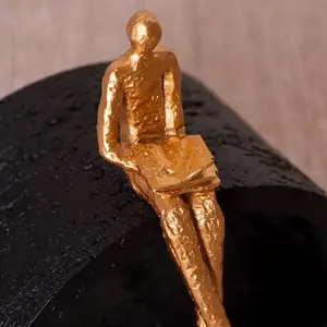 Sculpture circulaire en métal en aluminium de conception classique pour la prime de décoration de table de maison et de bureau - Product Image 4