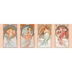 Póster Art Nouveau de Alfons Mucha con Marco Beige/Dorado, Diseño Moderno, Las Cuatro Artes, Arte Mural para Oficina, para Colgar en Hoteles - Product Image 4
