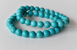 Natural Eye Catching Turquoise Howlite 8mm Polished Round Healing <b>Beaded</b> Crystal Bracelet Premium Gemstone For Jewelry Fashion - Product Image 2