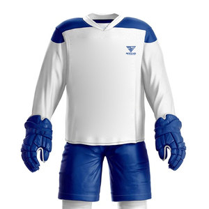 Tenues de hockey sur glace pour hommes, durables, 100 % polyester, coupe ajustée, confortables, séchage rapide, respirantes, personnalisables, couleur unie, Pakistan - Product Image 5
