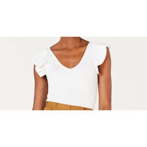 Cárdigan de Punto con Volantes Sarah para Mujer, Marca Lucy Paris, Color Blanco, Informal, para Invierno, con Cierre de Cremallera y Decoración de Botones, Talla Pequeña - Product Image 2