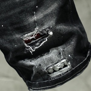 2025 élégant lavé respirant Denim Shorts 100% coton en gros hommes Jeans Top Notch qualité 3D imprimé Shorts - Product Image 3