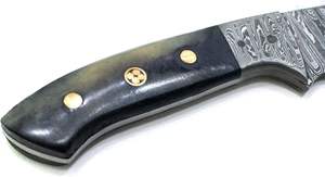 Couteau d'extérieur de camping de chasse en acier damas fait à la main avec gaine en cuir couteau de cow-boy avec support OEM chasse en plein air Camping - Product Image 4