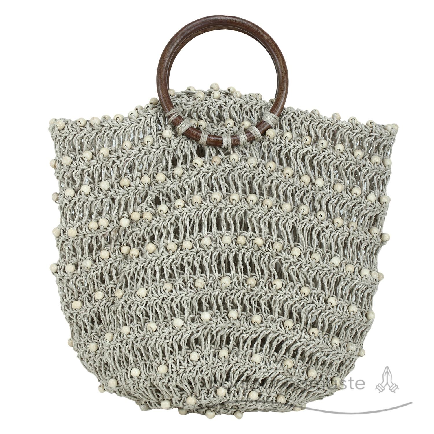 Beaded Natural Jute