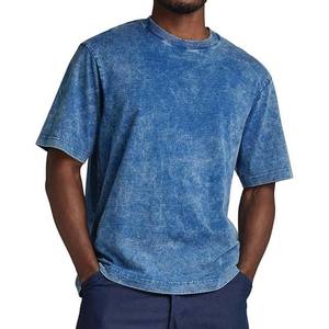 Camiseta lavada con ácido de timbre serigrafiada con logotipo personalizado, camiseta desgastada de 100% algodón a la moda de verano para hombre - Product Image 1