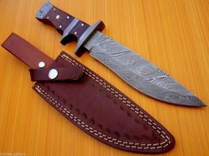 มีดโบวี่เหล็กดามัสกัสทำมือ ด้ามไม้โรสวูด พร้อมปลอกหนัง คุณภาพสูง สำหรับกิจกรรมกลางแจ้ง จาก Arwin Enterprises - Product Image 6