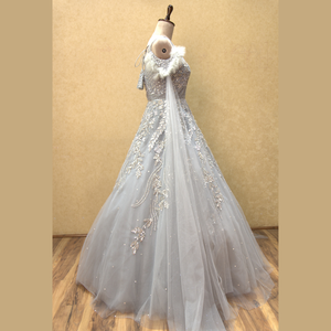 Nouvelle magnifique robe grise espagnole Heavy Handcrafted Beats and Sequin Detailing Crafted for all Occasions From India prix de gros - Product Image 3