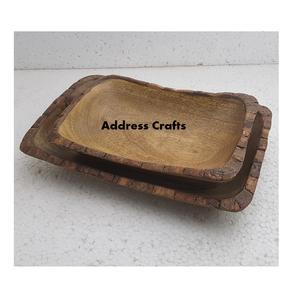 Bols de service en bois de style japonais pour fruits et pâtes, bol en bois de mangue, bols de service en bois pour salades, vaisselle pour table, maison, hôtel - Product Image 3