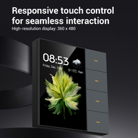 Interruptor de Pared Inteligente Tuya Zigbee 2025, Panel de 4 Botones, Multifunción, Escenas, Iluminación, Regulador de Intensidad, Diseño Giratorio Eléctrico IPS