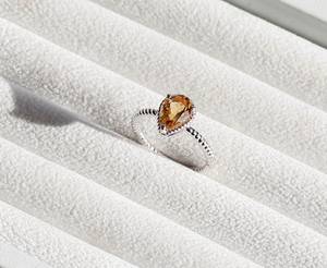 Citrine Pear <b>Ring</b> 925 Sterling Silver Gemstone <b>Ring</b> For Women November Birthstone Elegant <b>Statement</b> <b>Ring</b> - Product Image 1