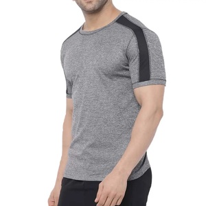 Shoulder Strip Panel Pattern Polyester Spandex Gym Active <b>Shirt</b> Men Running Puff Raised Printing Men Cool <b>Shirt</b> For Summer - Product Image 2