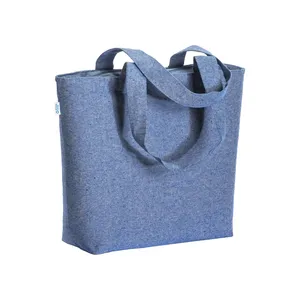 Borsa Shopper in Cotone Riciclato Sostenibile con Soffietto, Borse Promozionali per Consumatori Eco-consapevoli - Product Image 2