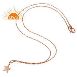 Hot Selling Sterling <b>Silver</b> <b>Rose</b> Gold Plated Natural White Topaz Gemstone Pendant <b>Necklace</b> Custom Jewelry Manufacturer - Product Image 2