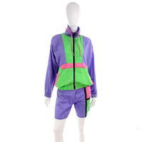 Ensemble de survêtements courts pour femmes avec logo personnalisé, coupe-vent en nylon à séchage rapide, style hip-hop, pour le printemps