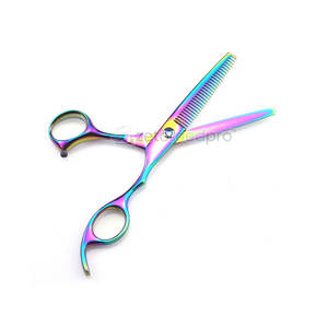 Ciseaux à cheveux en titane arc-en-ciel, ciseaux de salon de coiffure, ciseaux à cheveux en titane arc-en-ciel, outils professionnels de barbier - Product Image 3