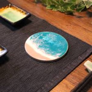 Lot de 2 sous-verres en résine irisée effet chatoyant, tapis et coussinets à bons taux - Product Image 2