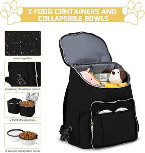 Mochila de Viaje para Perros Personalizada, Mochila de Viaje para Mascotas de Nailon de Gran Capacidad, Mochila para Perros para Acampar al Aire Libre en Negro - Product Image 4