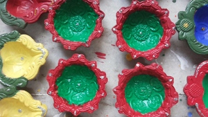 Diyas en argile naturelle écologique | Diyas en pot de terre faits à la main | Artisanat traditionnel indien de bricolage pour les festivals et la décoration - Product Image 4