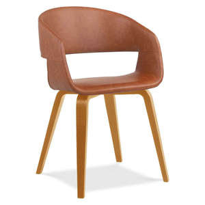 เก้าอี้รับประทานอาหารที่ทันสมัยของ Stella ทำจากไม้สักเนื้อแข็งที่มีคุณภาพสีน้ำตาลโดยใช้หุ้มด้วยหนังสังเคราะห์สำหรับใช้ในร่ม - Product Image 6