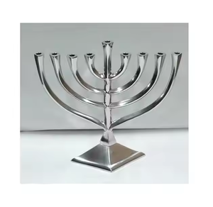 Candle Holder Traditional Judaica <b>Hanukkah</b> Menorah in Polished Aluminum Elegant Design Hanukkiah Gold Plated by <b>decor</b> impex - Product Image 3