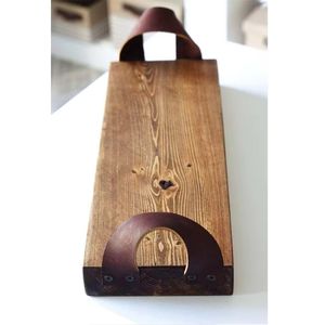 Bandeja DE SERVICIO DE MADERA Natural de grado alimenticio con mango de cuerda de diseño único para desayuno, cena, cocina, té, café, aperitivos, bandeja para servir - Product Image 4