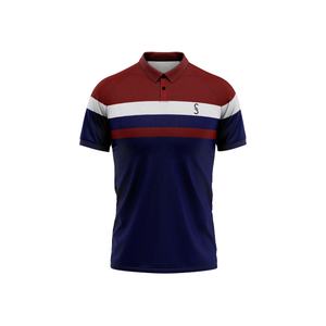 Ropa deportiva personalizada de secado rápido para hombre para polos, tejido de rendimiento de poliéster 100% tejido con patrón impreso por sublimación - Product Image 5