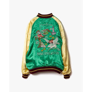 2025 Premium Quality Men's Varsity Jackets Custom Logo Fashion Silk Satin Waterproof Wholesale Fashionable Satin Jacket - Product Image 2