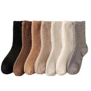 Fuzzy Ankle <b>Socks</b> Women Thick Knitted Solid Color Warm <b>Winter</b> <b>Socks</b> for Daily Use - Product Image 5