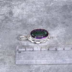 Colgante de Topacio Místico, Plata de Ley 925, Colgante de Piedra Preciosa Hecho a Mano, Collar de Joyería, Regalo para Ella, Joyería de Topacio Místico - Product Image 6