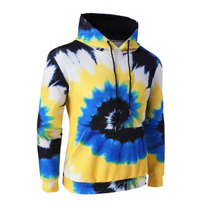 Personalizado Tallas grandes Ropa de invierno Bordado Basics Algodón Mezclado Tie-Dye Sudaderas con capucha Manga larga Fleece Casual Sudaderas - Product Image 1