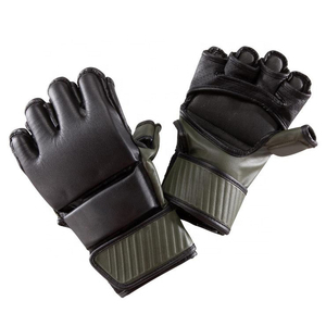 Gants de boxe Mma avec logo personnalisé Gants Mma demi-doigt en PU pour l'entraînement Gants de boxe durables - Product Image 1