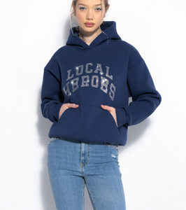 Sweats à capuche longs pour femmes de qualité supérieure de luxe pour l'hiver broderie 3D à paillettes avant Logo Tie Dye décoré - Product Image 1