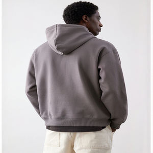 Trendy Premium Heavyweight Oversized Unisex Hoodie 100% Cotton Streetwear Sudadera con capucha en blanco con logotipo personalizado - Product Image 2