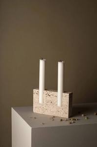 Menorah en marbre à bords bruts, porte-bougie multiple, support en pierre artistique, décoration de centre de table pour festival juif, accent de table unique - Product Image 5