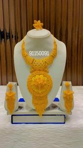 24K or Dubai Vintage classique perle fleur broche boucles d'oreilles collier anniversaire mode cuivre ensemble de bijoux cadeau - Product Image 4