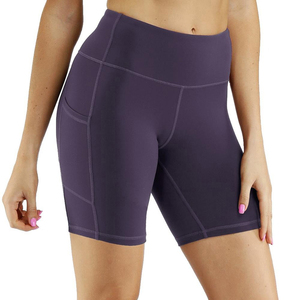 กางเกงขาสั้นเอวสูงสำหรับผู้หญิงกางเกงกีฬาขาสั้นผ้าฝ้าย - Product Image 4