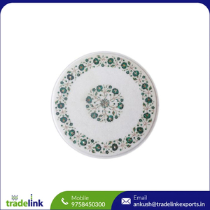 Ensemble de table basse en marbre blanc au design incrusté exquis fabriqué à la main Style moderne Assemblage facile pour un usage domestique - Product Image 4