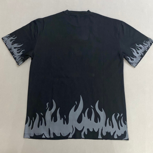 Designer personnalisé en gros T-Shirt de haute qualité sérigraphie complète 100% coton imprimé graphique à épaules tombantes pas cher - Product Image 3