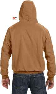 <b>Men's</b> 100% Cotton <b>Sherpa</b>-Lined Winter <b>Jacket</b> Relaxed Fit Hooded Casual Style Zipper Closure Washed Denim Fabric Discount Offer - Product Image 4