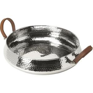 Large Rectangular Serving <b>Tray</b> <b>with</b> Embossed Design Border <b>Mirror</b> Polished Metal <b>with</b> Lid for Kitchen Use Made in India - Product Image 2