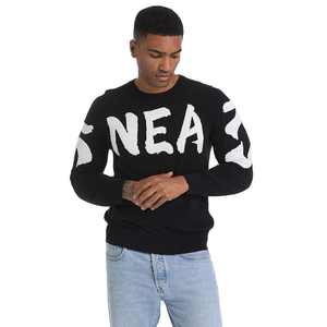 เสื้อกันหนาวแบบสวมศีรษะของผู้ชายเสื้อถักแบบลำลองคอลูกเรือผ้าฝ้ายแจ็คการ์ดกันหด100% โลโก้ตามสั่งสำหรับฤดูหนาว - Product Image 3