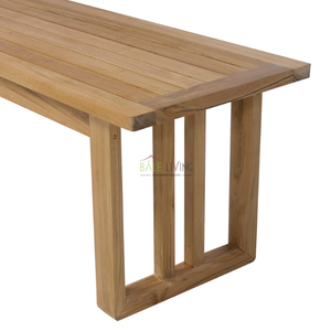 Mobilier de table minimaliste adapté à la table à manger intérieure ou extérieure en bois de teck solide et durable - Product Image 3