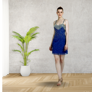 Mini robe pour femme en polyester doux de qualité supérieure avec broderie et texture lisse, confortable à utiliser pour une fête ou un dîner Vente en gros - Product Image 4